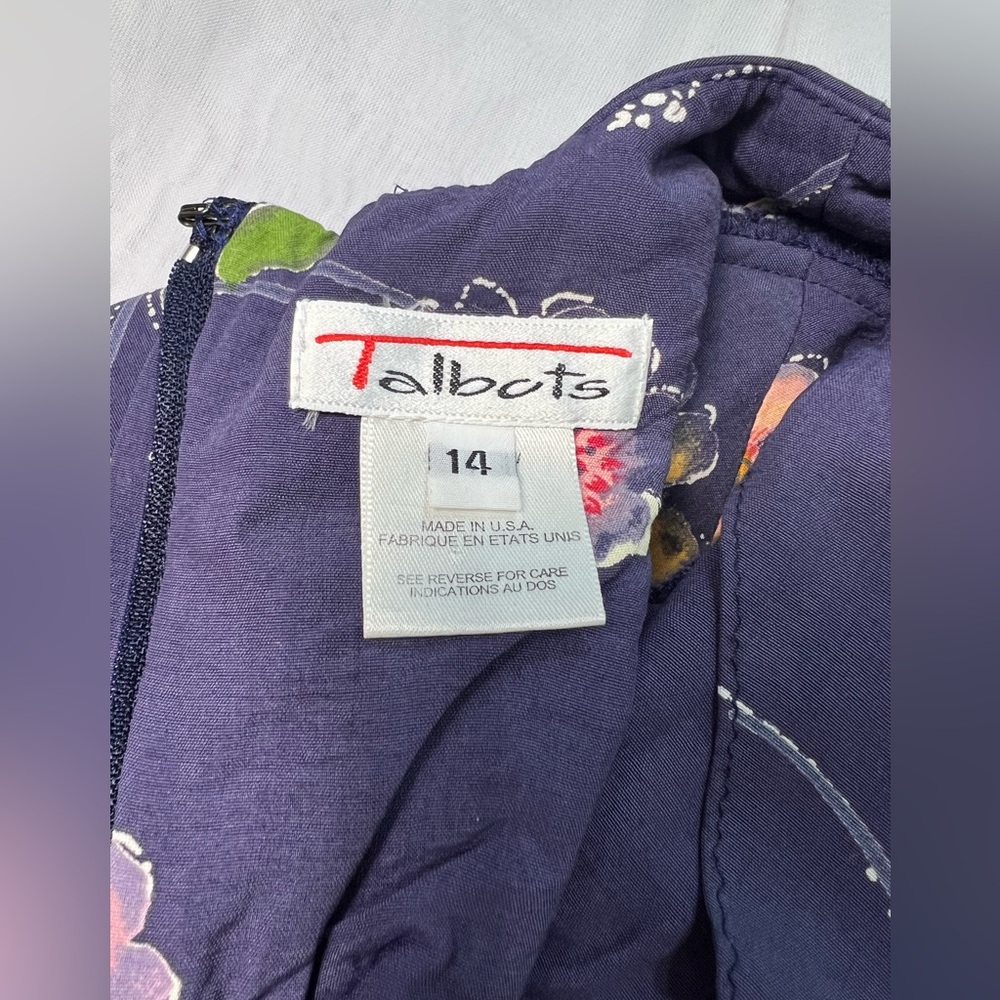 Talbots Vintage Floral Blue Maxi Cottagecore Dress Size 14 - Picture 7 of 12